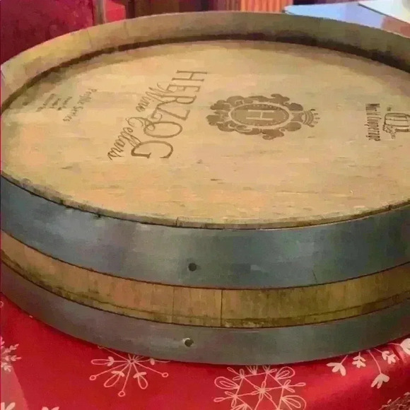 Handmade Lazy Susan Wine Barrel top - Picture 4 of 5